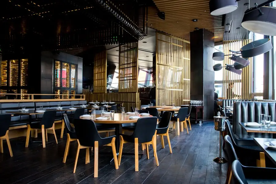 Bright, welcoming interior of Maison Lumière restaurant and café
